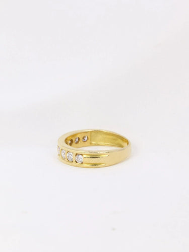 Bague 51 Demi-Alliance américaine en or blanc et diamants 0,45 ct 58 Facettes J77