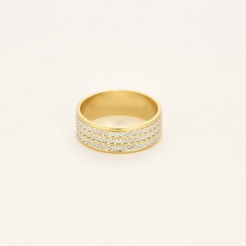 Anillo de oro blanco y oro amarillo