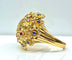 Anello - Anello multifiori in oro giallo e zaffiri, rubini, diamanti 