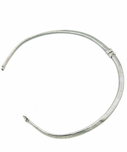 Collier GAY Frères. Collier vintage or blanc 18K et diamants 58 Facettes