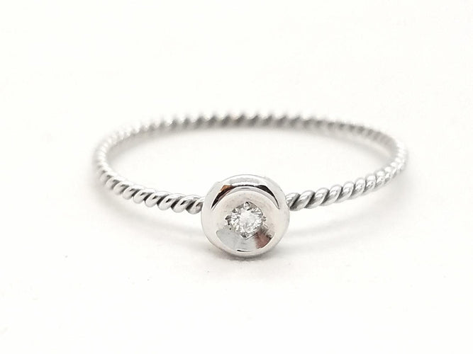 Bague 54 Bague Or blanc Diamant 58 Facettes 579277RV