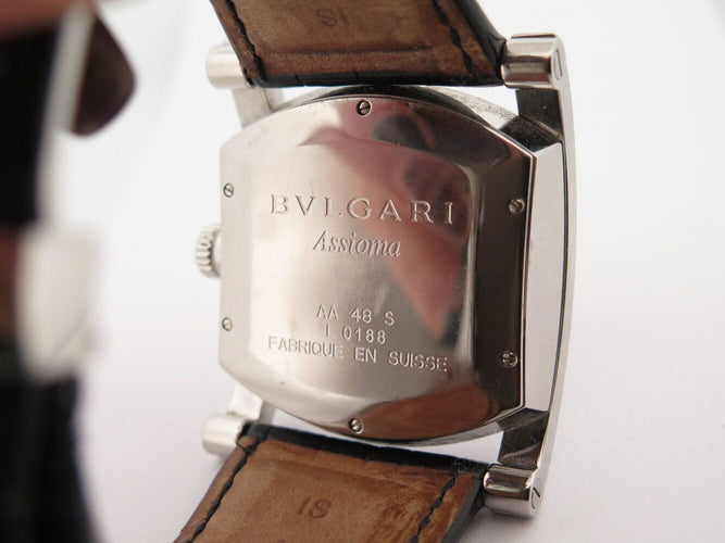 Montre montre BULGARI assioma aa48s 48mm acier bracelet croco automatique 58 Facettes 270919
