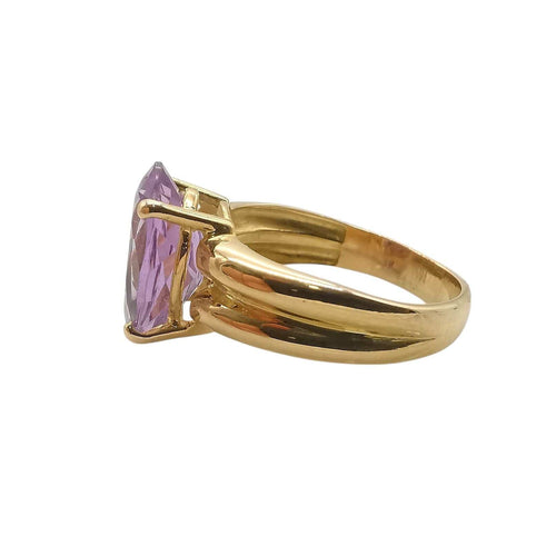 Bague 57 Bague or jaune et améthyste 58 Facettes