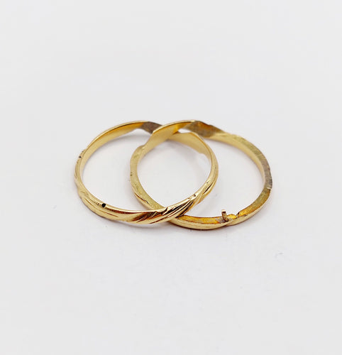 Bague 55 Alliance jumelée victorienne or 18k finement travaillée (circa 1880) 58 Facettes A06332