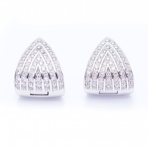 Boucles d'oreilles Triangle earrings gold with diamonds 58 Facettes N102939EJ