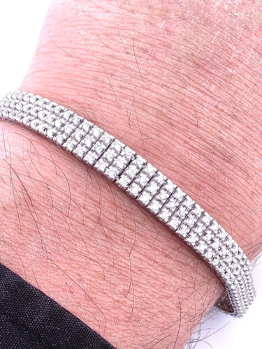 Bracelet Bracelet en or blanc massif serti de diamants 58 Facettes