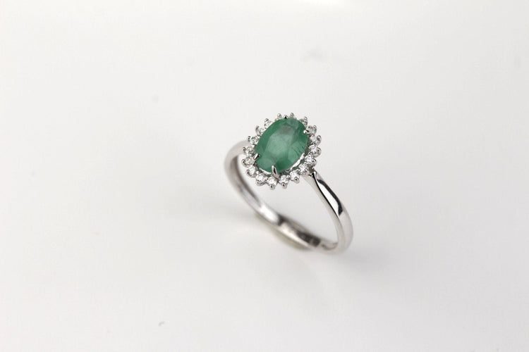 Bague 55 Bague Marguerite Emeraude 58 Facettes