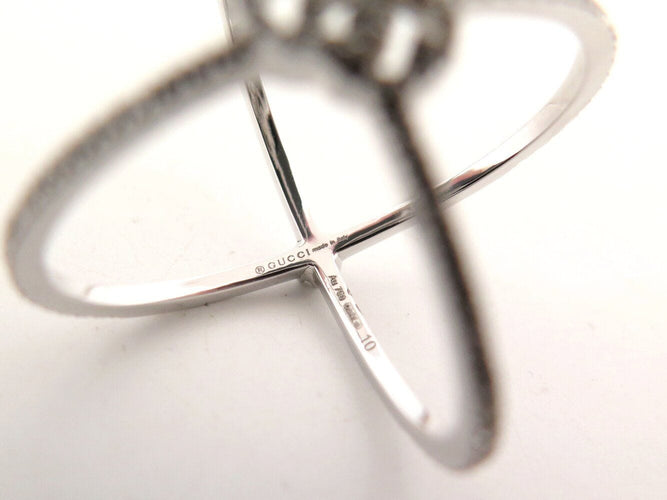 Bague 50 bague GUCCI gg running 7mm en or blanc 18k 108 diamants t50 58 Facettes 271884