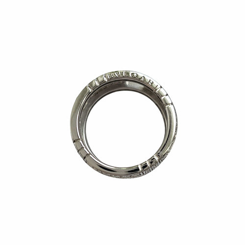 Bague 54 BULGARI - Bague Parentesi or blanc et diamants 58 Facettes BUL-RI-PAR-WG-DI