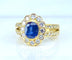 Bague 52 Bague marguerite en or jaune 18 carats, saphir et diamants 58 Facettes AB494
