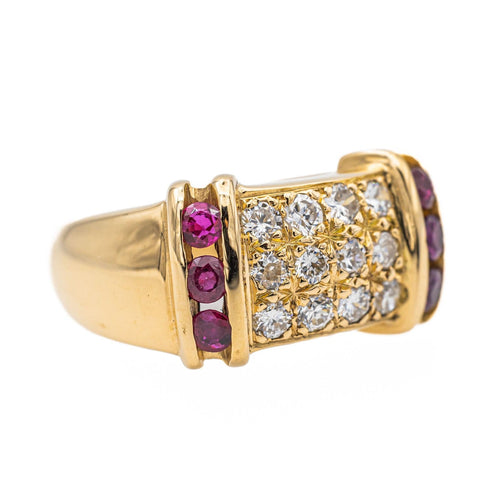 Bague 57 Bague Cocktail Or jaune Diamant, Rubis 58 Facettes 2399273CN