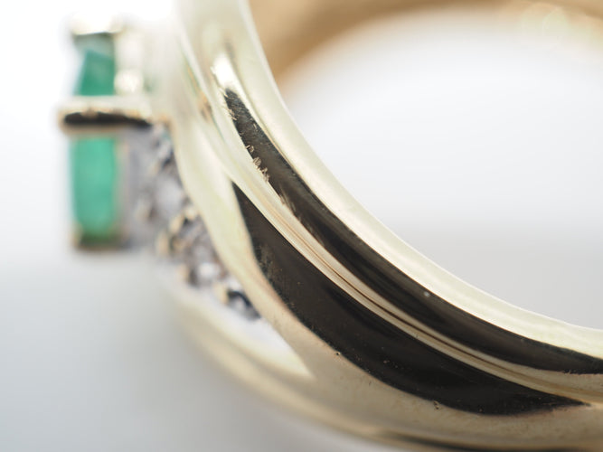 Bague 49 Bague jonc or 750 emeraude 58 Facettes