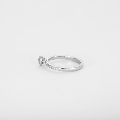 Bague 54 Solitaire or blanc serti de diamants 58 Facettes 3121216