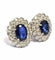 Boucles d'oreilles Boucles d'oreilles en platine avec saphirs et diamants 58 Facettes