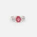 Bague Bague or blanc saphir rose diamants 58 Facettes