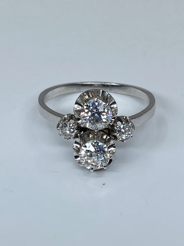 Bague 56 Bague Toi & Moi diamants vers 1930 58 Facettes AB68