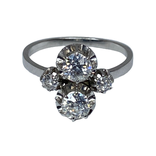 Bague 56 Bague Toi & Moi diamants vers 1930 58 Facettes AB68