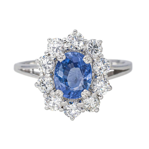 Bague 57 Bague  Pompadour Or blanc Saphir, Diamant 58 Facettes 4354722CN