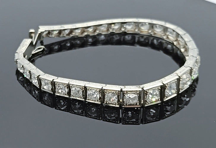 Bracelet Bracelet rivière de diamants fin XIXème en or 18K 58 Facettes