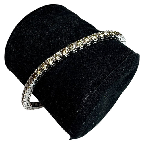 Bracelet Bracelet Tennis Diamants Brown 7.5ct – Or blanc 18K – 17.8g 58 Facettes