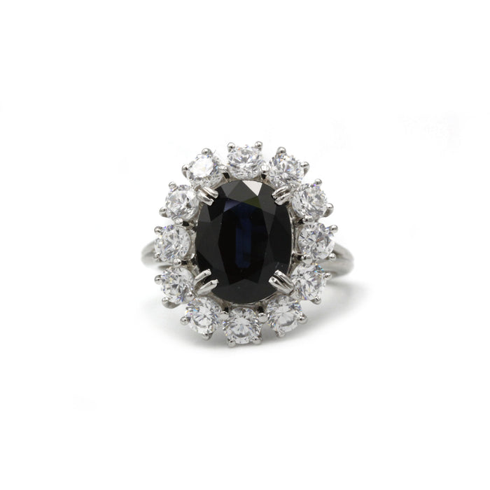 Sapphire diamond gold ring