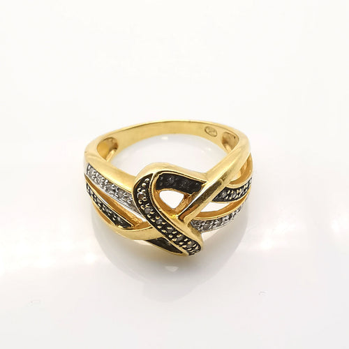 Bague 56 Bague en or jaune diamants 58 Facettes