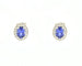 Boucles d'oreilles en or blanc serties de saphirs ovales et de diamants