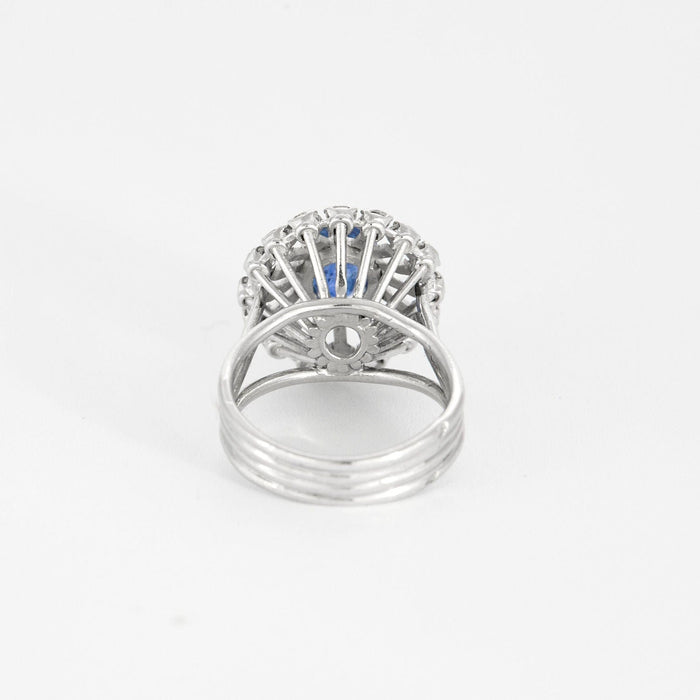 Bague 50 Bague Marguerite platine saphir diamants 58 Facettes