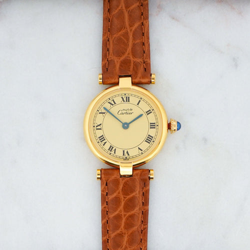 Montre Cartier Must Vendôme - Lemon roman dial - SM 58 Facettes