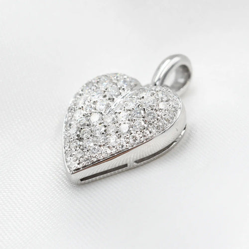 Pendentif pendentif cœur en or blanc et diamants 58 Facettes 5280