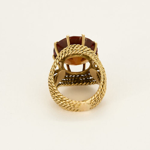 Bague 50 Bague cocktail en Or jaune et saphir de synthèse. 58 Facettes PER0443