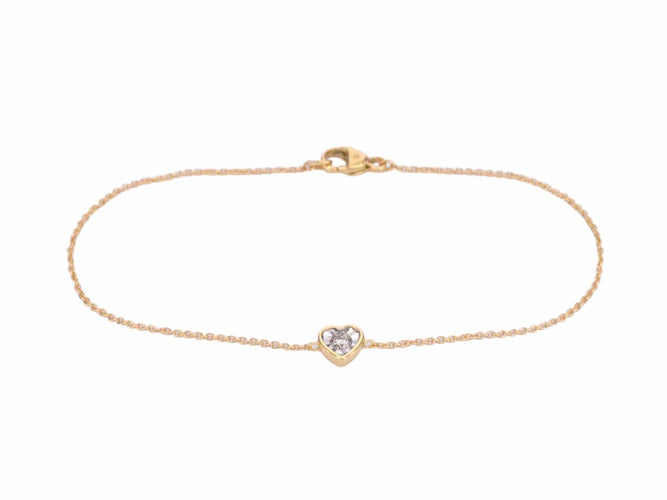 Bracelet Bracelet en or avec cœur en diamant 0,10 carat 58 Facettes 2233