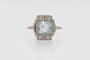 Bague Bague Art Deco avec aigue-marine et diamants en platine et or jaune 58 Facettes 11591