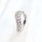 Bague 53 Bague vintage en or blanc 18 carats sertie de diamants à double canal 58 Facettes 131368C