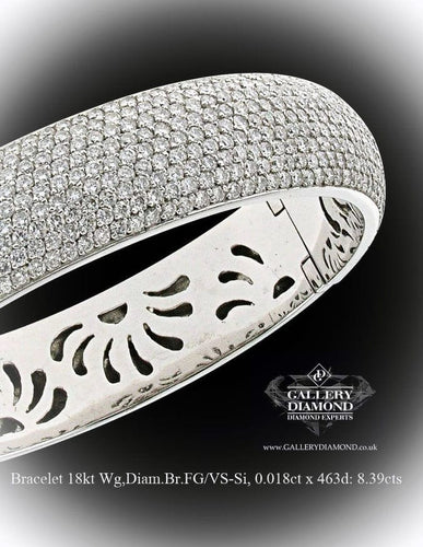 Bracelet Bracelet jonc en or blanc et diamants 58 Facettes XG-200251