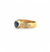 Bague 51 Bague jonc saphir ancien et diamants monture or jaune 58 Facettes