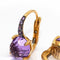Boucles d'oreilles Boucles d'oreilles en or rose, saphirs et améthyste 58 Facettes D363774UZ