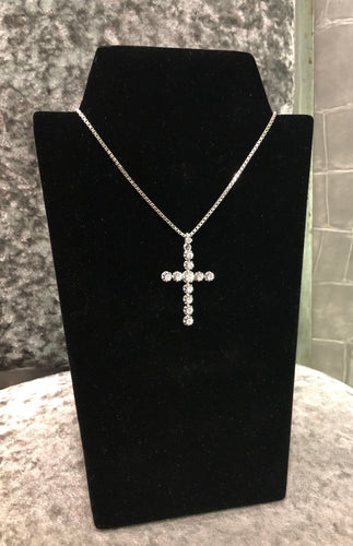 Pendentif Pendentif croix ancienne diamants et or blanc 58 Facettes