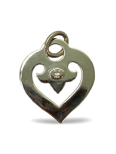Pendentif Pendentif coeur or blanc OJ.Perrin 58 Facettes 00009101