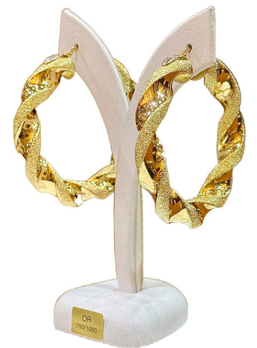 18 ayar sarı altından burgu halka küpeler 