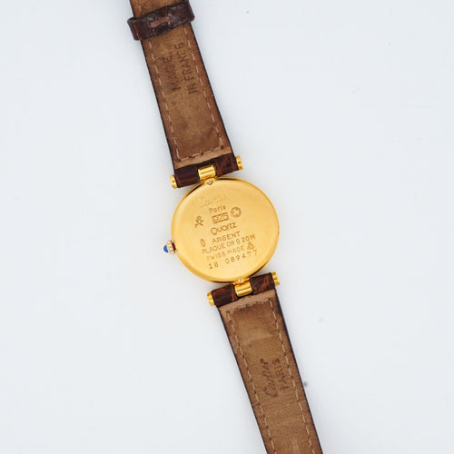 Montre Cartier - Montre Must Vendôme cadran lemon chiffres romains en vermeil 58 Facettes