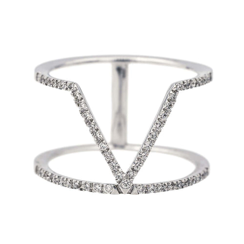 Bague 53 Bague Graphique Or blanc Diamant 58 Facettes 578818RV