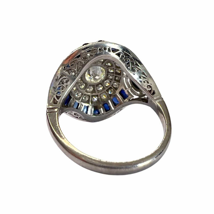 Bague 56 bague en platine avec saphirs et diamants 58 Facettes A2673 (938)