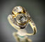 Ring Toi & Moi Art Nouveau yellow gold, platinum, diamonds