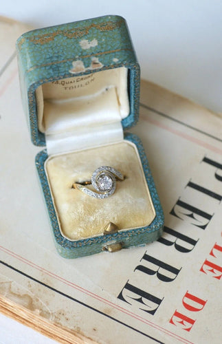 Bague 56.5 Bague or jaune platine et diamant 58 Facettes