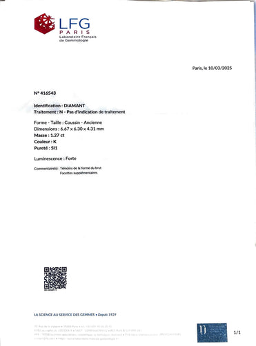 Bague 52 Bague ancienne toi et moi diamants taille ancienne 2,60 carats 58 Facettes 1113.1