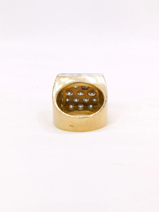 Vintage diamond signet ring 1.50 ct