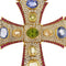 Pendentif Pendentif croix en or jaune serti de diamants pavés, de rubis et de corindons 58 Facettes G3871