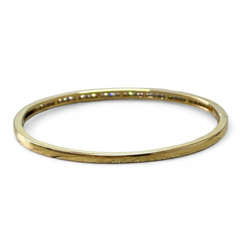 Bracelet Bracelet jonc or jaune, diamants sertis rail 58 Facettes 336