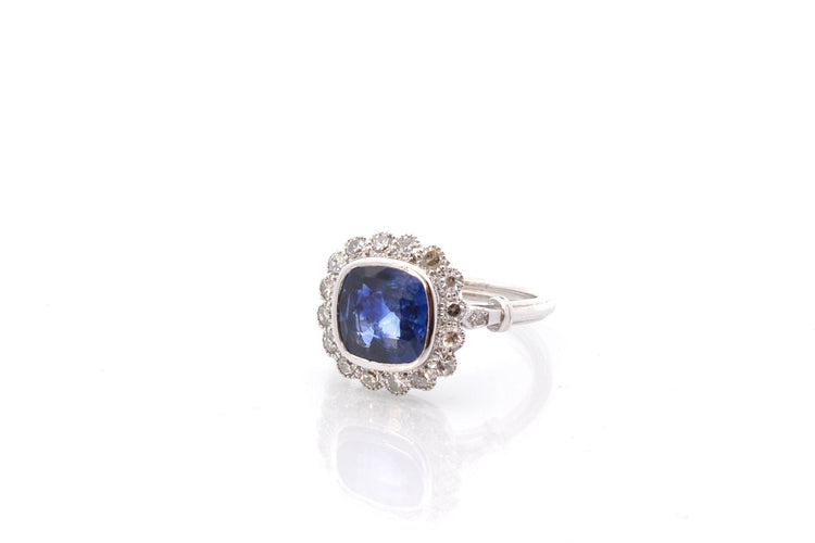 Bague 52 Bague vintage saphir de 2,83cts et diamants 58 Facettes 26683-26824